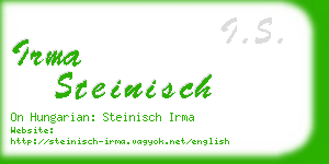 irma steinisch business card